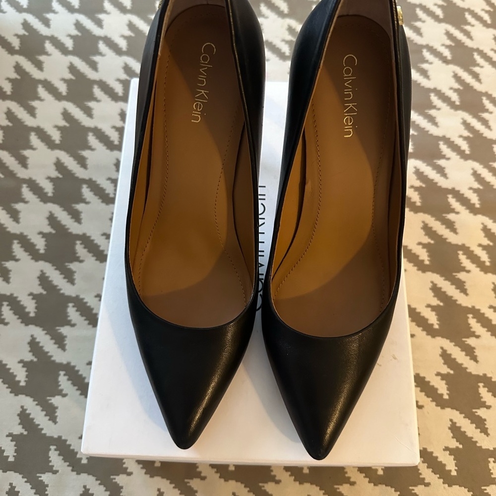 Calvin Klein Black Pointed-Toe Heels